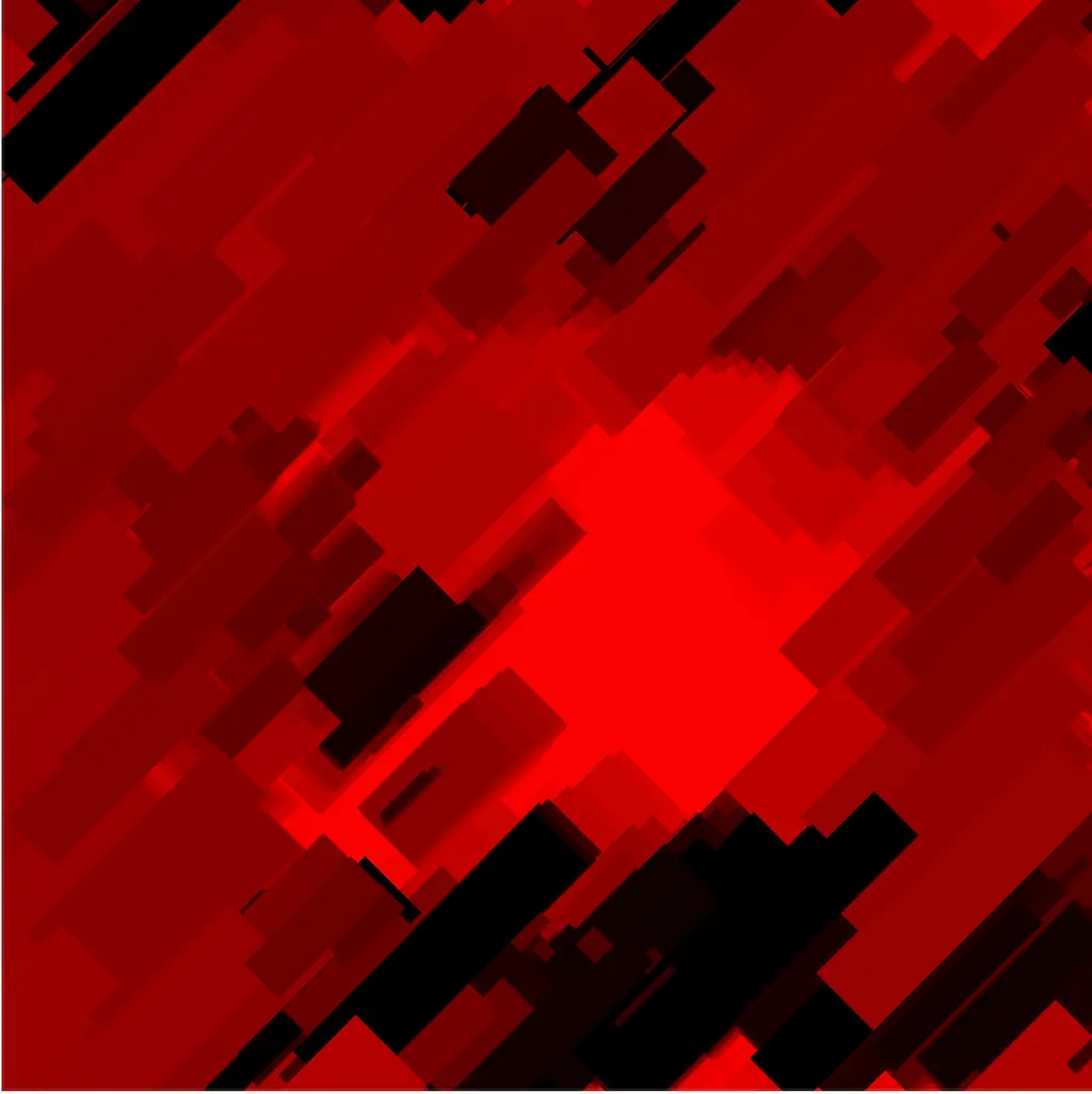 contrasty digital generative artwork mainly consisting of diagonal red rectangles overlapping